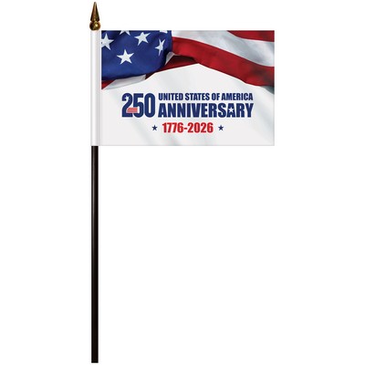 Single Reverse Polyester Stick Flags